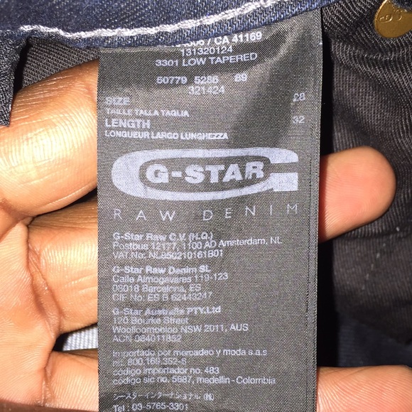 3301 Tapered Jean 28Waist X 32length - Picture 4 of 6